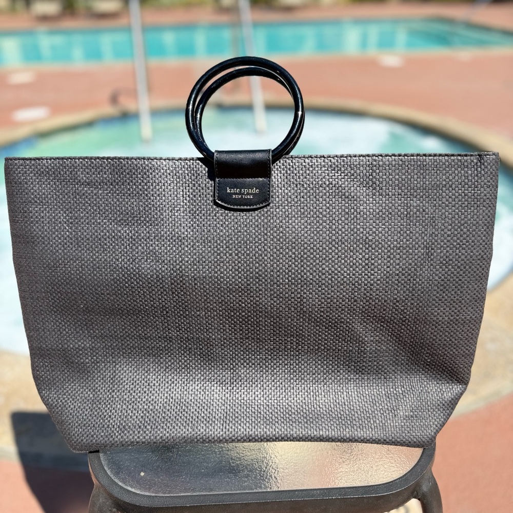Kate Spade Charcoal Woven Tote